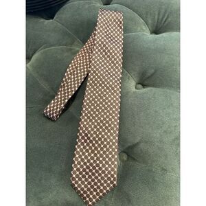 Andrew's ties ‎ Brown Polka Dot Pattern Silk Tie Business Professional Necktie